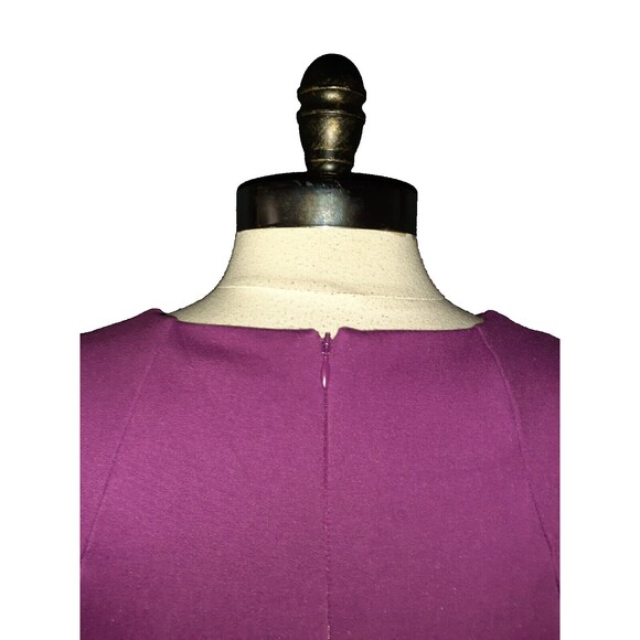 WHITE HOUSE BLACK MARKET Sz M A-Line Dress Purple Ponte Knit Sleeveless Stretch - Picture 3 of 4